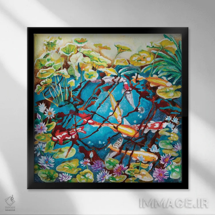 تابلو کوی در حوضچه اثر آرلت اسمولکو - نمای قابدار مشکی