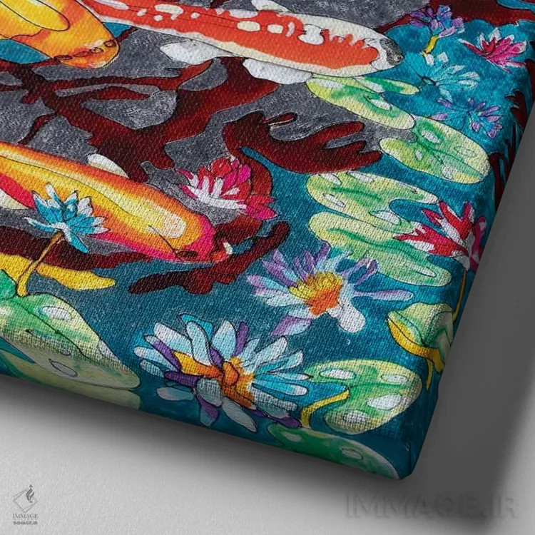 تابلو کوی نارنجی اثر آرلت اسمولکو - نمای نزدیک بافت بوم