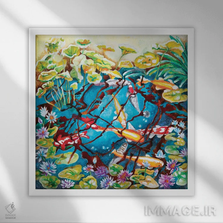 تابلو کوی در حوضچه اثر آرلت اسمولکو - نمای قابدار سفید