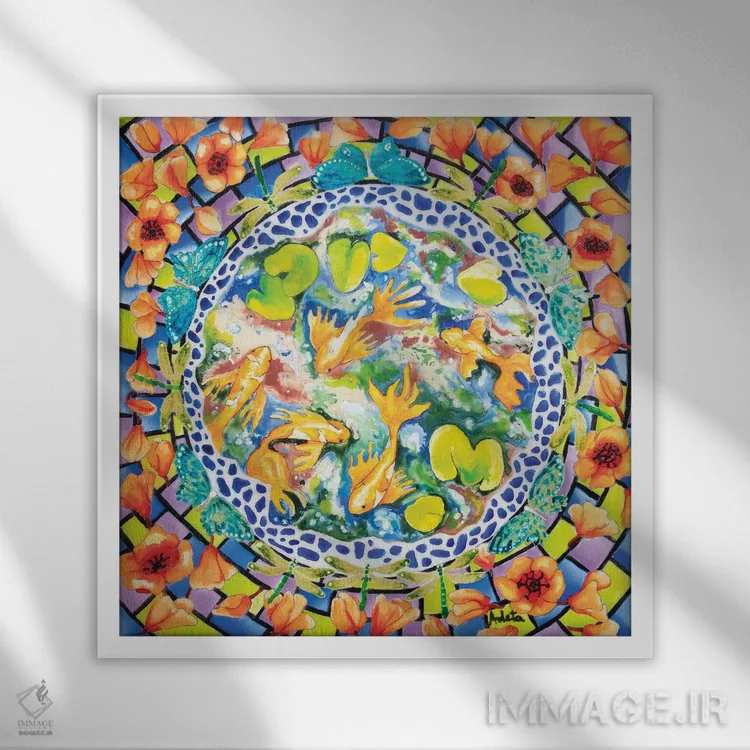 تابلو کوی و شقایقها اثر آرلت اسمولکو - نمای قابدار سفید