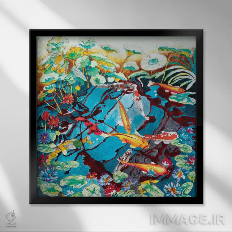 تابلو کوی نارنجی اثر آرلت اسمولکو - نمای قابدار مشکی