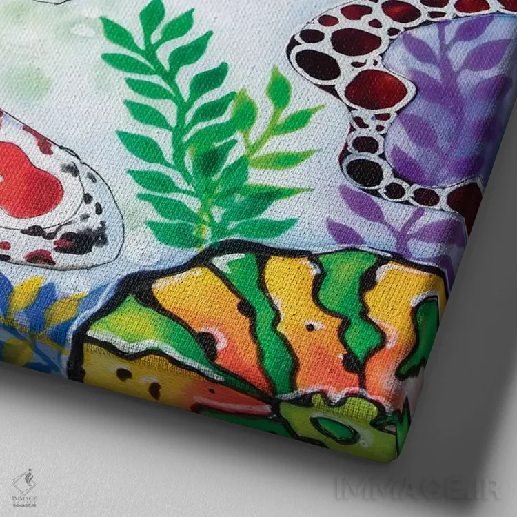 تابلو سه کوی اثر آرلت اسمولکو - نمای نزدیک بافت بوم