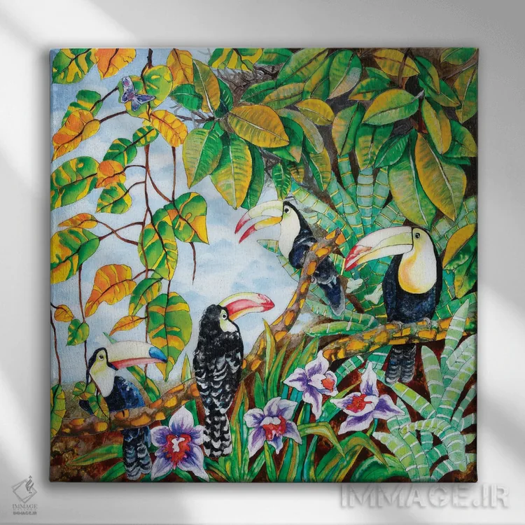 تابلو توکانها در جنگل اثر آرلت اسمولکو - نمای روبهرو روی دیوار