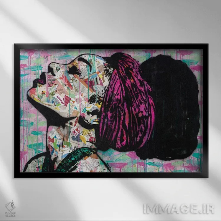 تابلو سر در ابرها اثر امی اسمیت - نمای قابدار مشکی