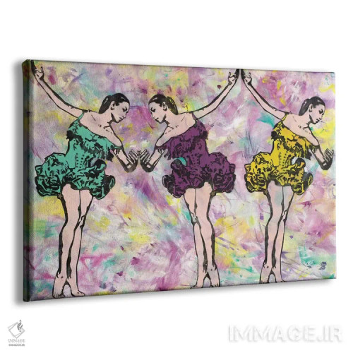 تابلو سهنفره در صورتی اثر امی اسمیت - نمای پرسپکتیو محصول