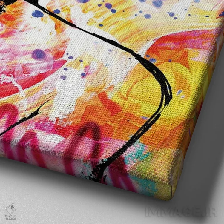 تابلو عشق انتزاعی اثر امی اسمیت - نمای نزدیک بافت بوم