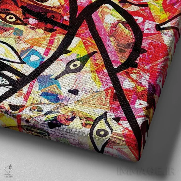 تابلو چشمها به تو (انتزاعی) اثر امی اسمیت - نمای نزدیک بافت بوم