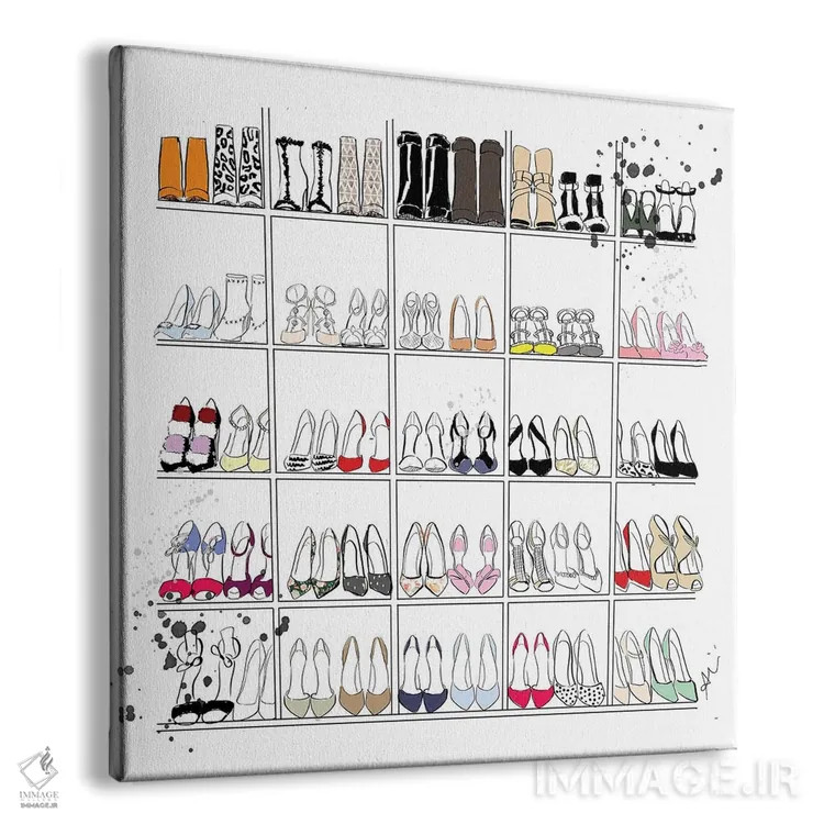 تابلو کمد کفشها اثر آلیسون پِتری - نمای پرسپکتیو محصول