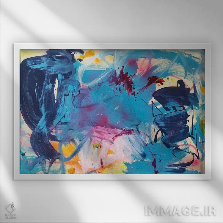 تابلو رویای آبی اثر امی اسمیت - نمای قابدار سفید