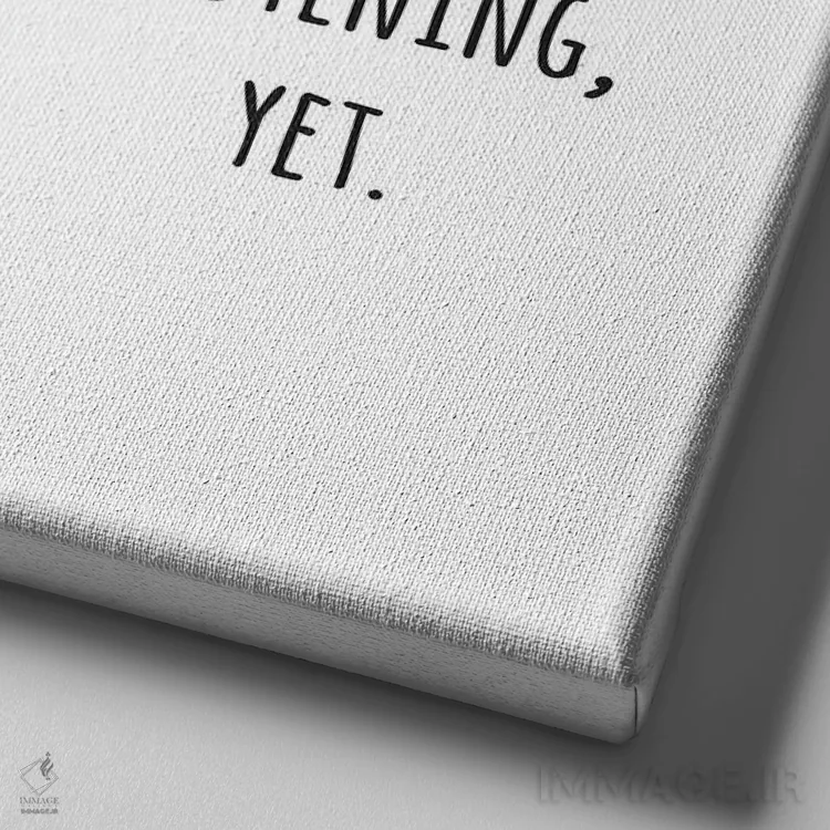 تابلو گوش نمیکنم اثر آلیسون پِتری - نمای نزدیک بافت بوم