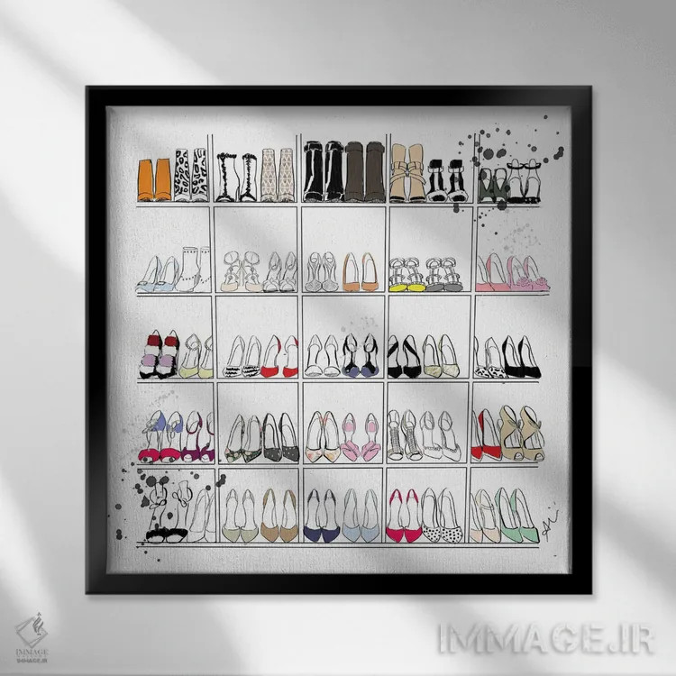 تابلو کمد کفشها اثر آلیسون پِتری - نمای قابدار مشکی