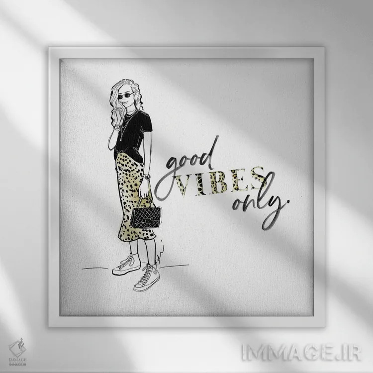 تابلو فقط انرژی مثبت اثر آلیسون پِتری - نمای قابدار سفید