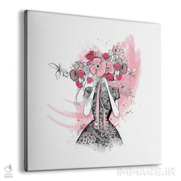 تابلو دلبری در میان گلها اثر آلیسون پِتری - نمای پرسپکتیو محصول