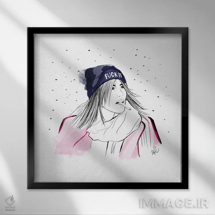 تابلو کلاه "بیخیالش" اثر آلیسون پِتری - نمای قابدار مشکی