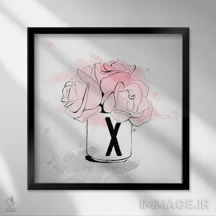 تابلو دستهگل X اثر آلیسون پِتری - نمای قابدار مشکی