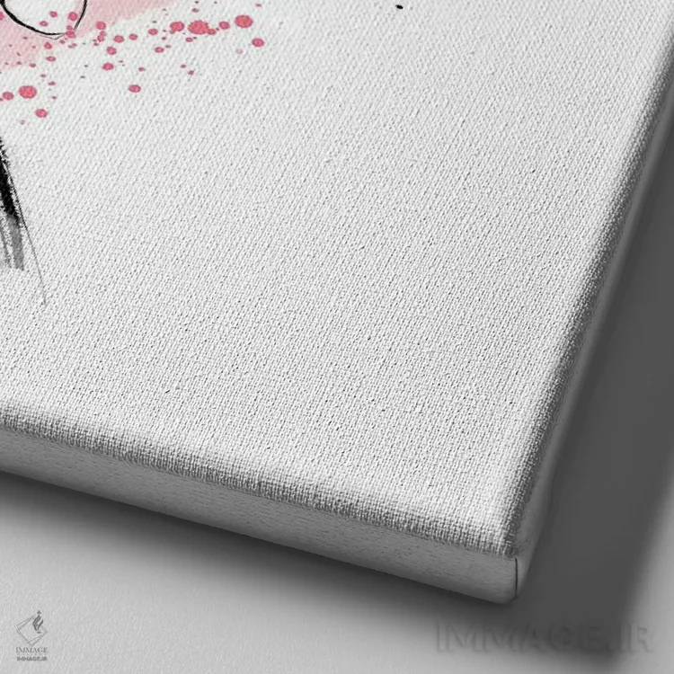 تابلو دلبری در میان گلها اثر آلیسون پِتری - نمای نزدیک بافت بوم