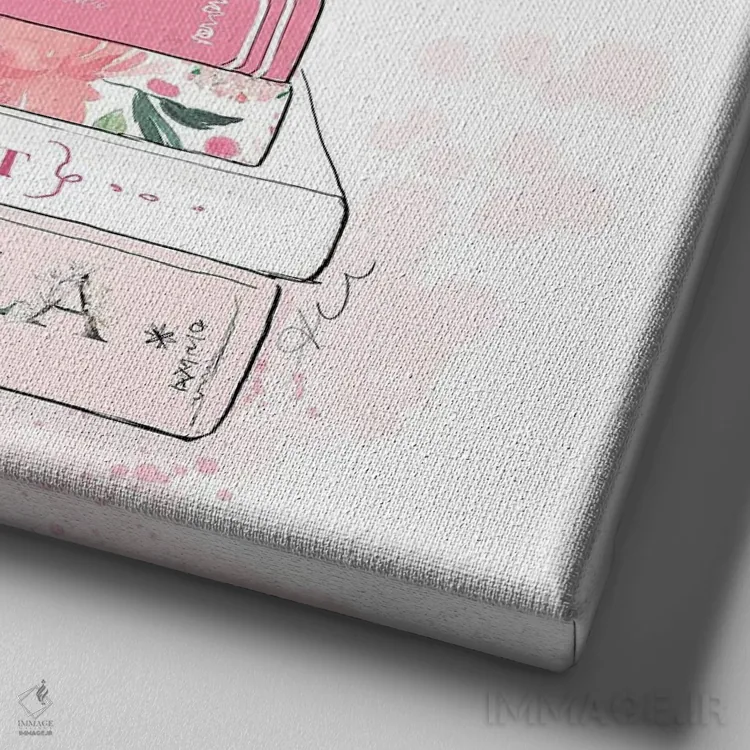 تابلو کتابخانهٔ بل (نام خاص) اثر آلیسون پِتری - نمای نزدیک بافت بوم