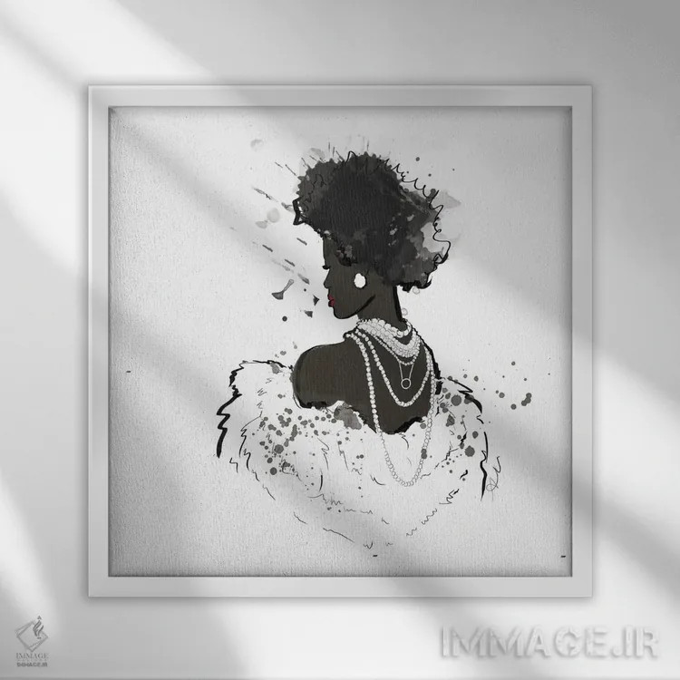 تابلو مهمانی نیمهشب اثر آلیسون پِتری - نمای قابدار سفید