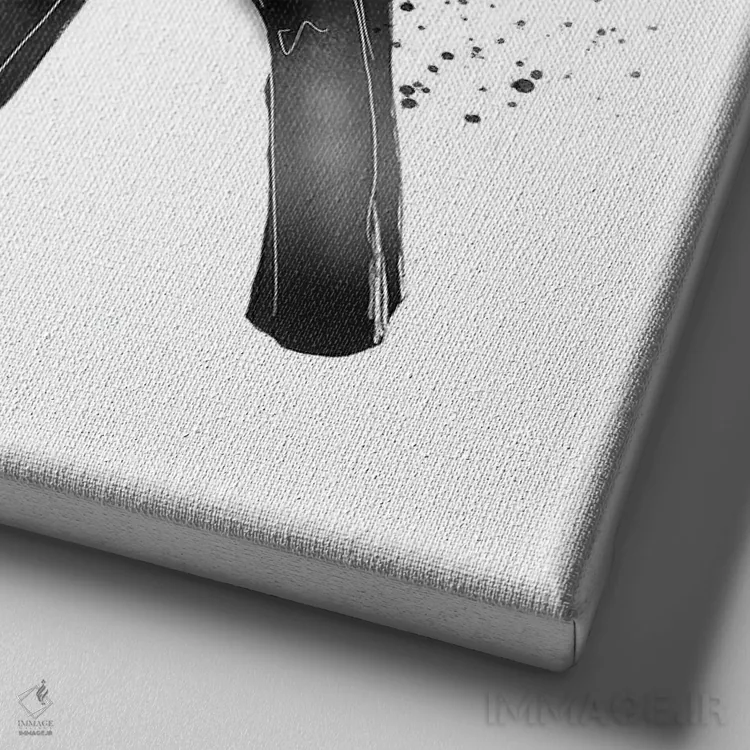 تابلو مو قهوهای اثر آلیسون پِتری - نمای نزدیک بافت بوم