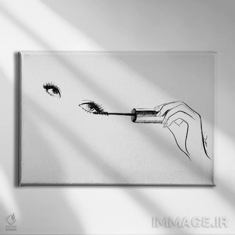 تابلو چشمهای ریملزده اثر آلیسون پِتری - نمای روبهرو روی دیوار