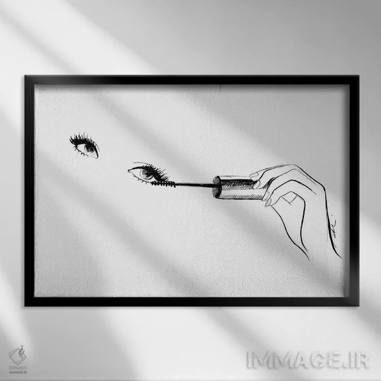 تابلو چشمهای ریملزده اثر آلیسون پِتری - نمای قابدار مشکی