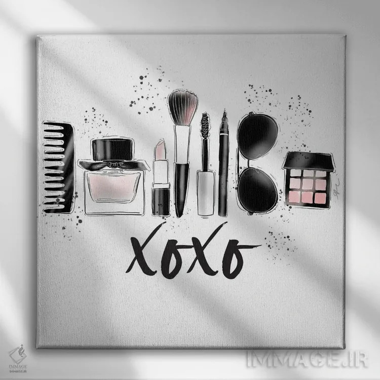 تابلو بوس و بغل (XOXO) اثر آلیسون پِتری - نمای روبهرو روی دیوار