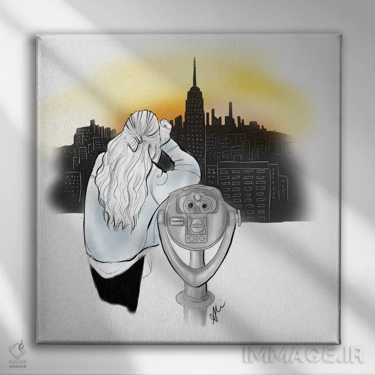 تابلو نیویورک اثر آلیسون پِتری - نمای روبهرو روی دیوار