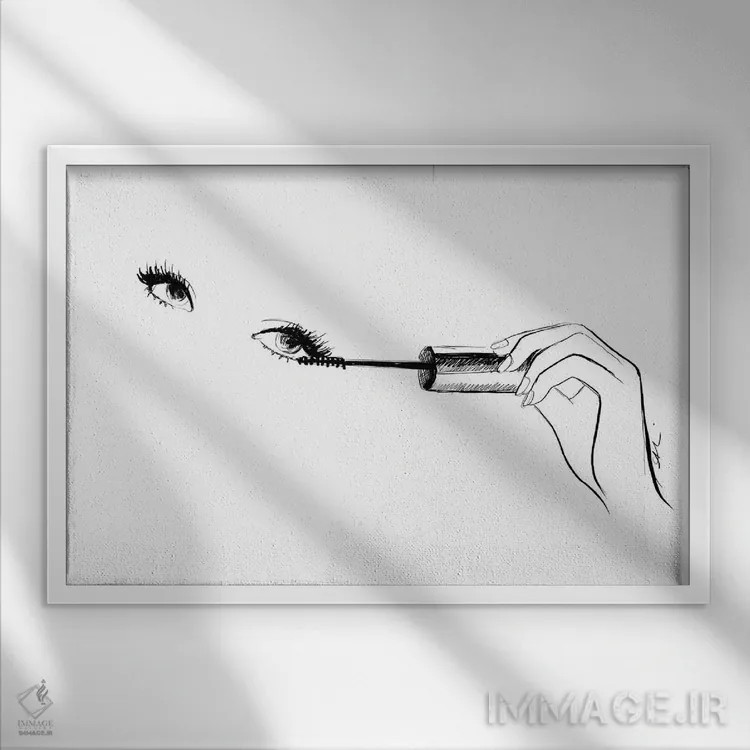 تابلو چشمهای ریملزده اثر آلیسون پِتری - نمای قابدار سفید