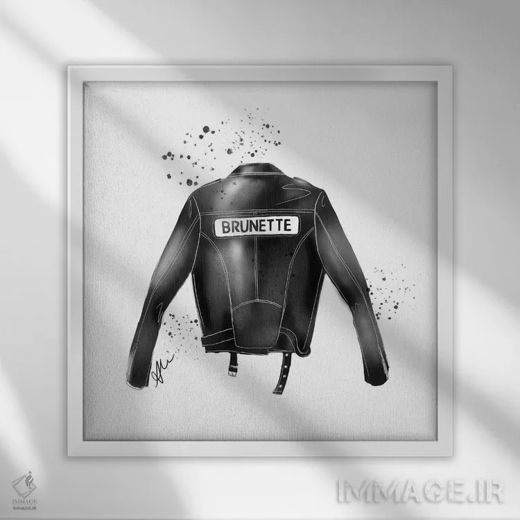 تابلو مو قهوهای اثر آلیسون پِتری - نمای قابدار سفید