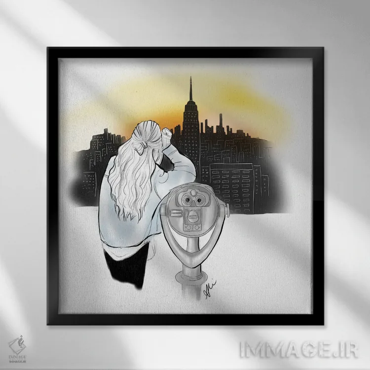 تابلو نیویورک اثر آلیسون پِتری - نمای قابدار مشکی