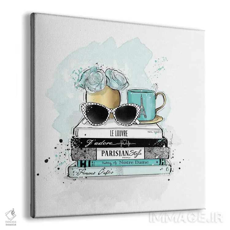 تابلو کتابهای پاریسی اثر آلیسون پِتری - نمای پرسپکتیو محصول