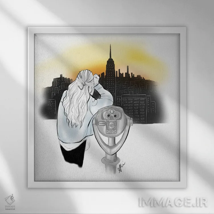 تابلو نیویورک اثر آلیسون پِتری - نمای قابدار سفید