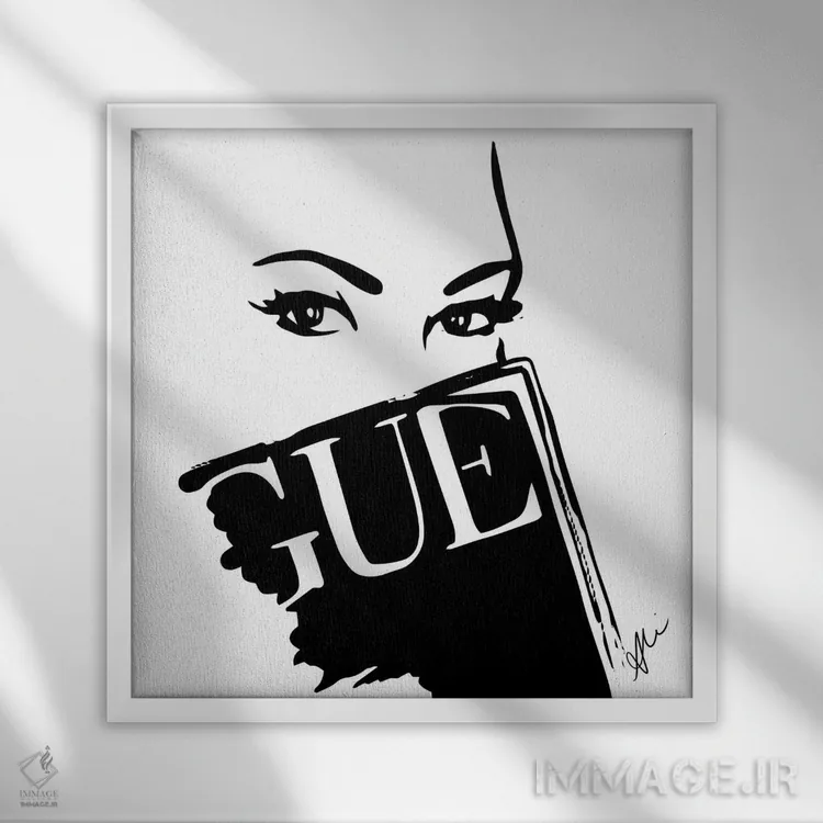 تابلو چشمهای وُگ (مد روز) اثر آلیسون پِتری - نمای قابدار سفید