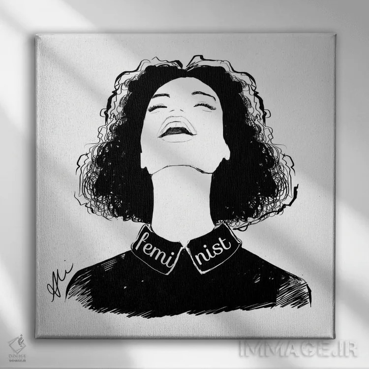 تابلو فمینیست اثر آلیسون پِتری - نمای روبهرو روی دیوار