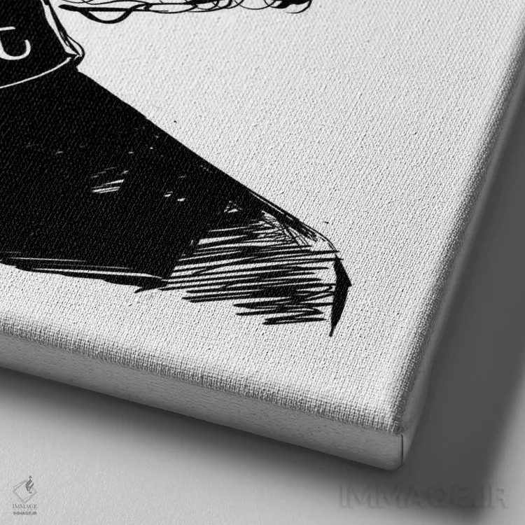 تابلو فمینیست اثر آلیسون پِتری - نمای نزدیک بافت بوم