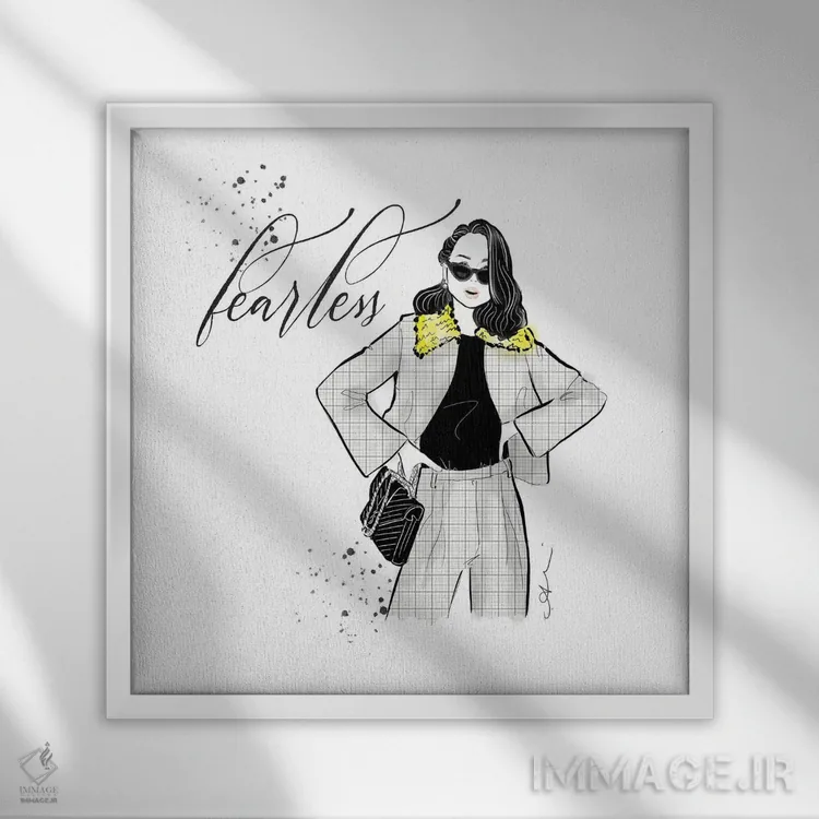 تابلو بیباک اثر آلیسون پِتری - نمای قابدار سفید