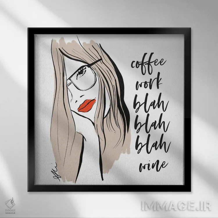 تابلو بلابلا بلا (حرفهای بیاهمیت) اثر آلیسون پِتری - نمای قابدار مشکی