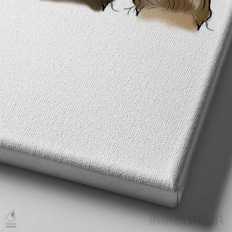 تابلو زندگی با گره بالای مو (سبک مو) اثر آلیسون پِتری - نمای نزدیک بافت بوم