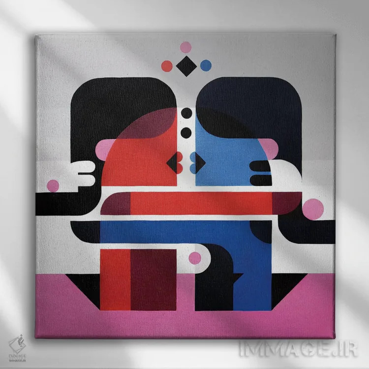 تابلو بوسه اثر آنتونی اسکوییزاتو - نمای روبهرو روی دیوار