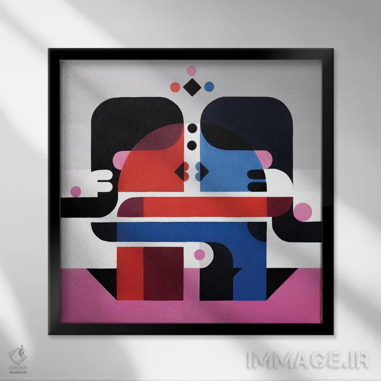 تابلو بوسه اثر آنتونی اسکوییزاتو - نمای قابدار مشکی