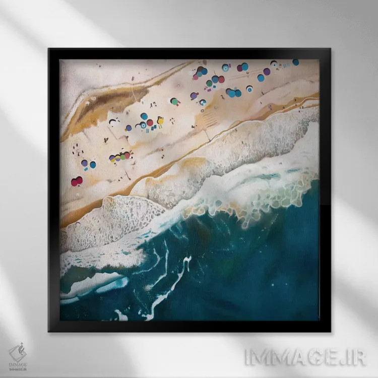 تابلو ساحل لانگ آیلند اثر آنتونی اسکوییزاتو - نمای قابدار مشکی