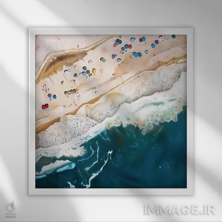 تابلو ساحل لانگ آیلند اثر آنتونی اسکوییزاتو - نمای قابدار سفید