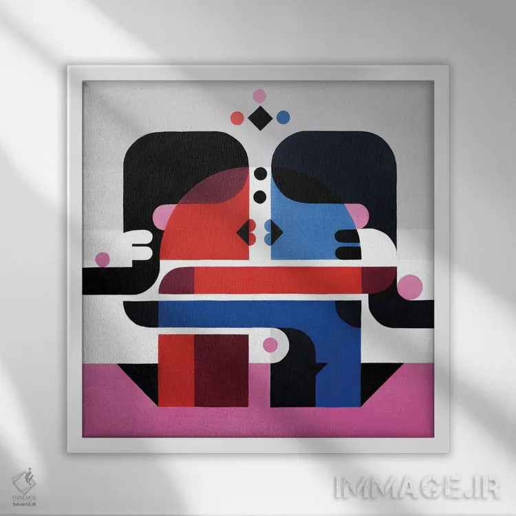 تابلو بوسه اثر آنتونی اسکوییزاتو - نمای قابدار سفید