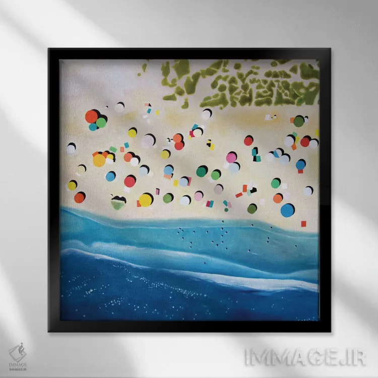 تابلو ساحل مالاگا اثر آنتونی اسکوییزاتو - نمای قابدار مشکی