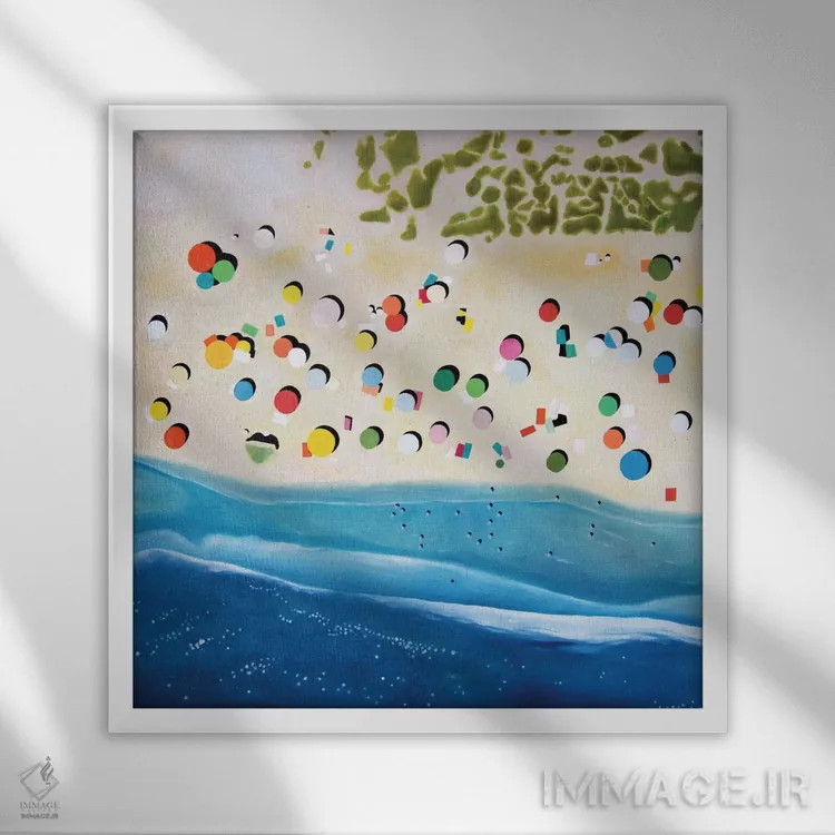 تابلو ساحل مالاگا اثر آنتونی اسکوییزاتو - نمای قابدار سفید