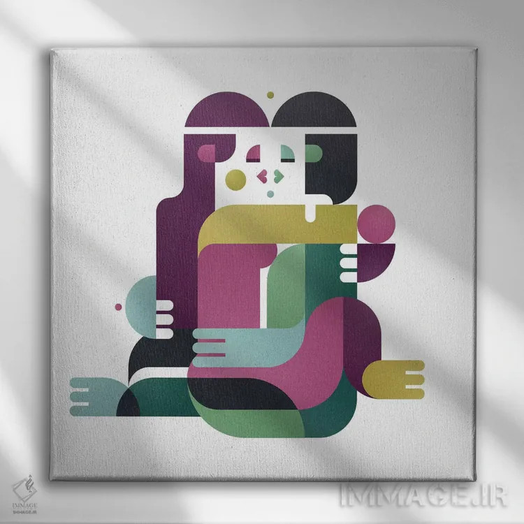 تابلو Face To Face,بوسه، رو در رو اثر آنتونی اسکوییزاتو - نمای روبهرو روی دیوار