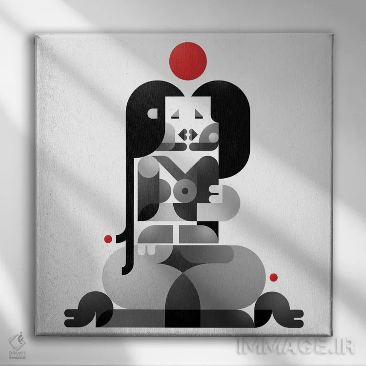 تابلو One Moon,دو دختر، یک ماه اثر آنتونی اسکوییزاتو - نمای روبهرو روی دیوار