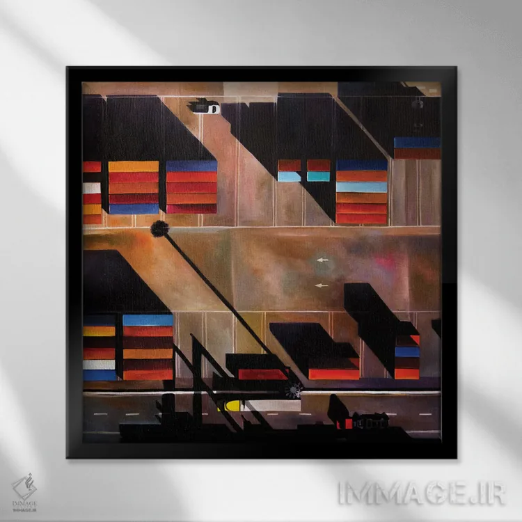 تابلو اوکلند (شهر آمریکا) اثر آنتونی اسکوییزاتو - نمای قابدار مشکی