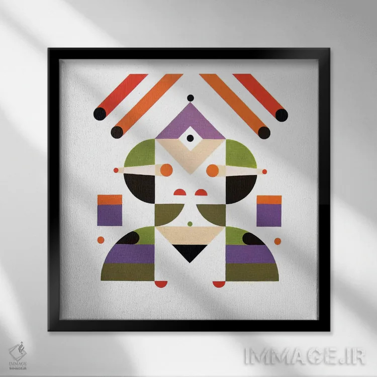 تابلو دختر انتزاعی اثر آنتونی اسکوییزاتو - نمای قابدار مشکی