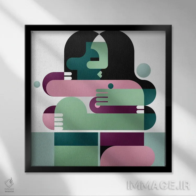 تابلو بوسهای برای آزادی اثر آنتونی اسکوییزاتو - نمای قابدار مشکی